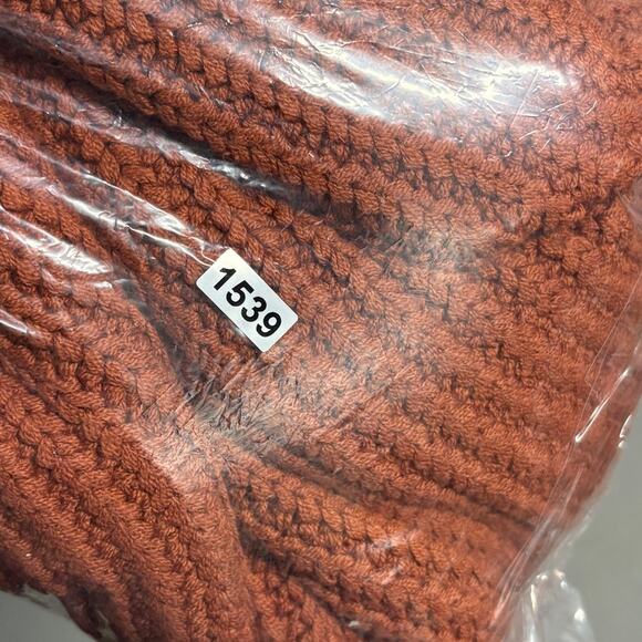 FREE PEOPLE Women's Turtleneck Oversized‎ Cable Knit Sweater Orange XS Eleven - Picture 13 of 13